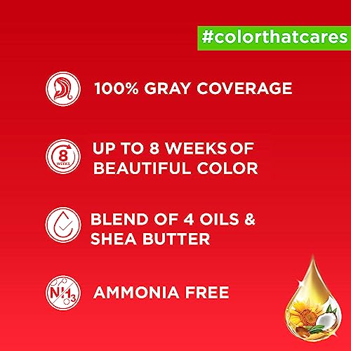 Revlon Color 'n Care Permanent Hair Color for Women -3 Darkest Brown | Blend of 4 oil's & Shea Butter| For Silky, Shiny & Nourished Hair | 100% Grey Coverage in 5 Minutes | Ammonia Free