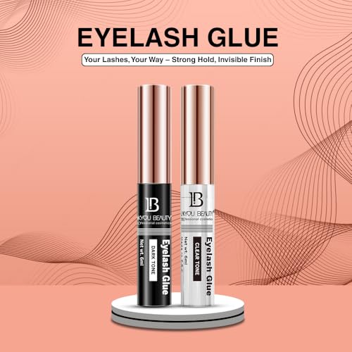 Lakyou Beauty Eyelash Glue | Clear & Dark Tone | Long Lasting | Latex Free | Pack of 2