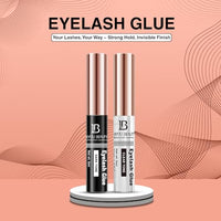 Lakyou Beauty Eyelash Glue | Clear & Dark Tone | Long Lasting | Latex Free | Pack of 2
