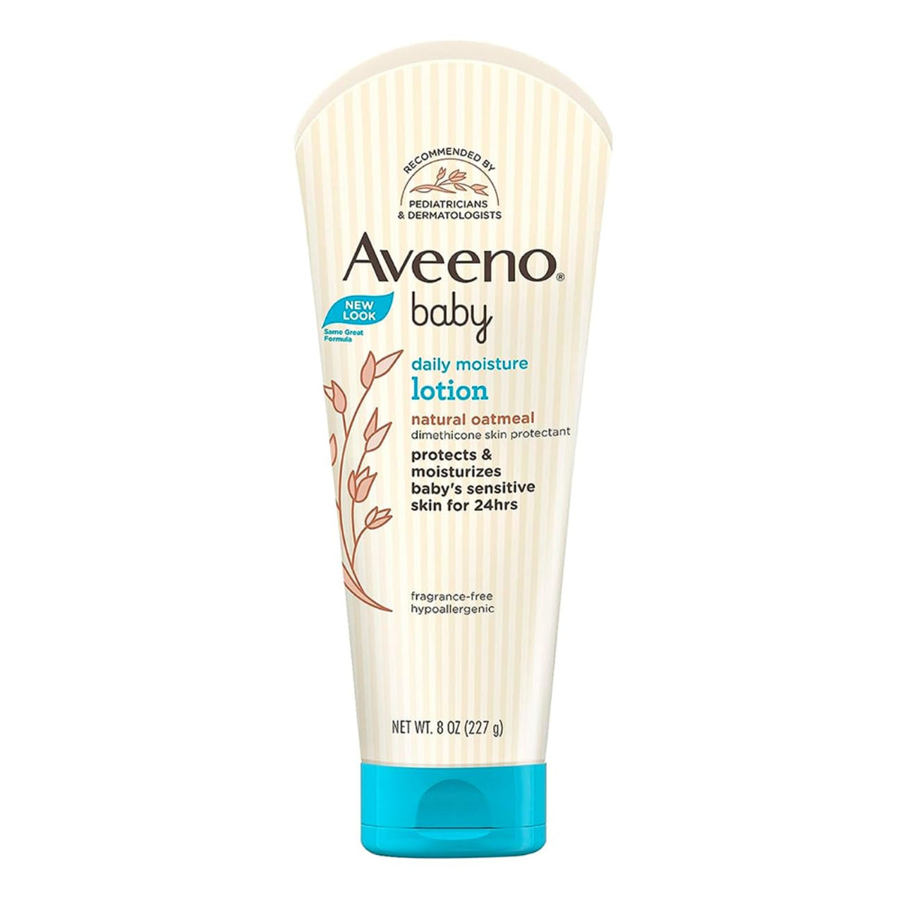 Aveeno Baby Daily Moisture Lotion (227g) | 24 Hour Moisturization | Suitable for newborns | Oat flour & glycerin | Fragrance-free, paraben-free, Hypoallergenic | Nourishes, soothes & protects baby's sensitive skin