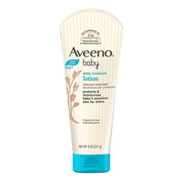 Aveeno Baby Daily Moisture Lotion (227g) | 24 Hour Moisturization | Suitable for newborns | Oat flour & glycerin | Fragrance-free, paraben-free, Hypoallergenic | Nourishes, soothes & protects baby's sensitive skin