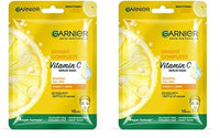 Garnier Skin Naturals, Face Mask, Hydrating, Brightening & Anti-Dark Spots, Bright Complete, 1 pc, 28g (Pack of 2)