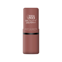 Beauty Berry Soft & Matte Lipstick | Moisturizing & Non Drying Formula with Velvet Matte Finish | Highly Pigmented and Lightweight Lipstick for Women (Peach Amber, 4g)