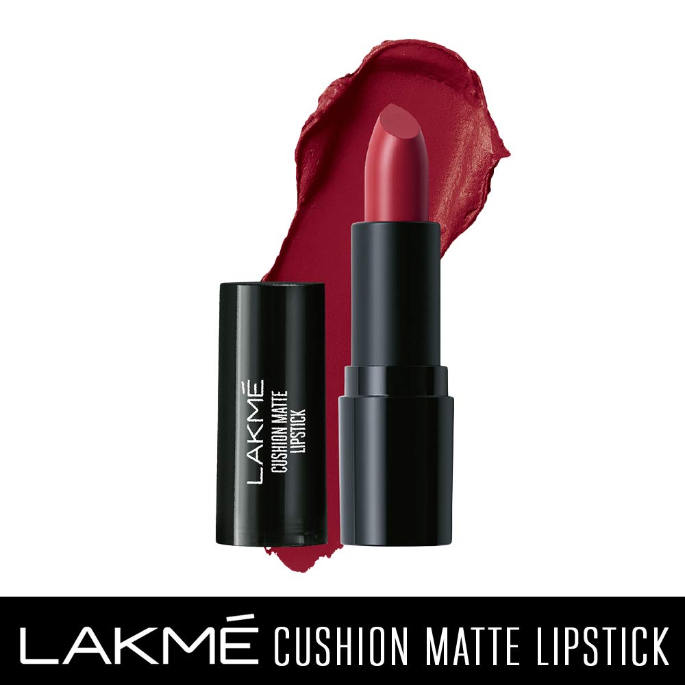 Lakmé Cushion Matte Lipstick, Red Wine, 4.5 g & Lakmé 9 to 5 CC Cream Mini, 01 - Beige, Light Face Makeup with Natural Coverage, SPF 30, 9 g