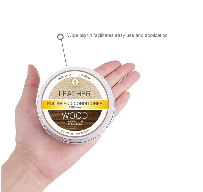 Green Junction Beeswax Wood & Leather Polish & Conditioner, 60 Gms