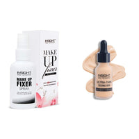 INSIGHT Sheer Makeup Fixer And 3 In 1 Primer (Spray Makeup Fixer) For Acne Prone Skin & Cosmetics Ultra-Thin Second Skin Long Wear Medium Coverage Foundation, 20Ml (03-Sun Beige), 2 Count