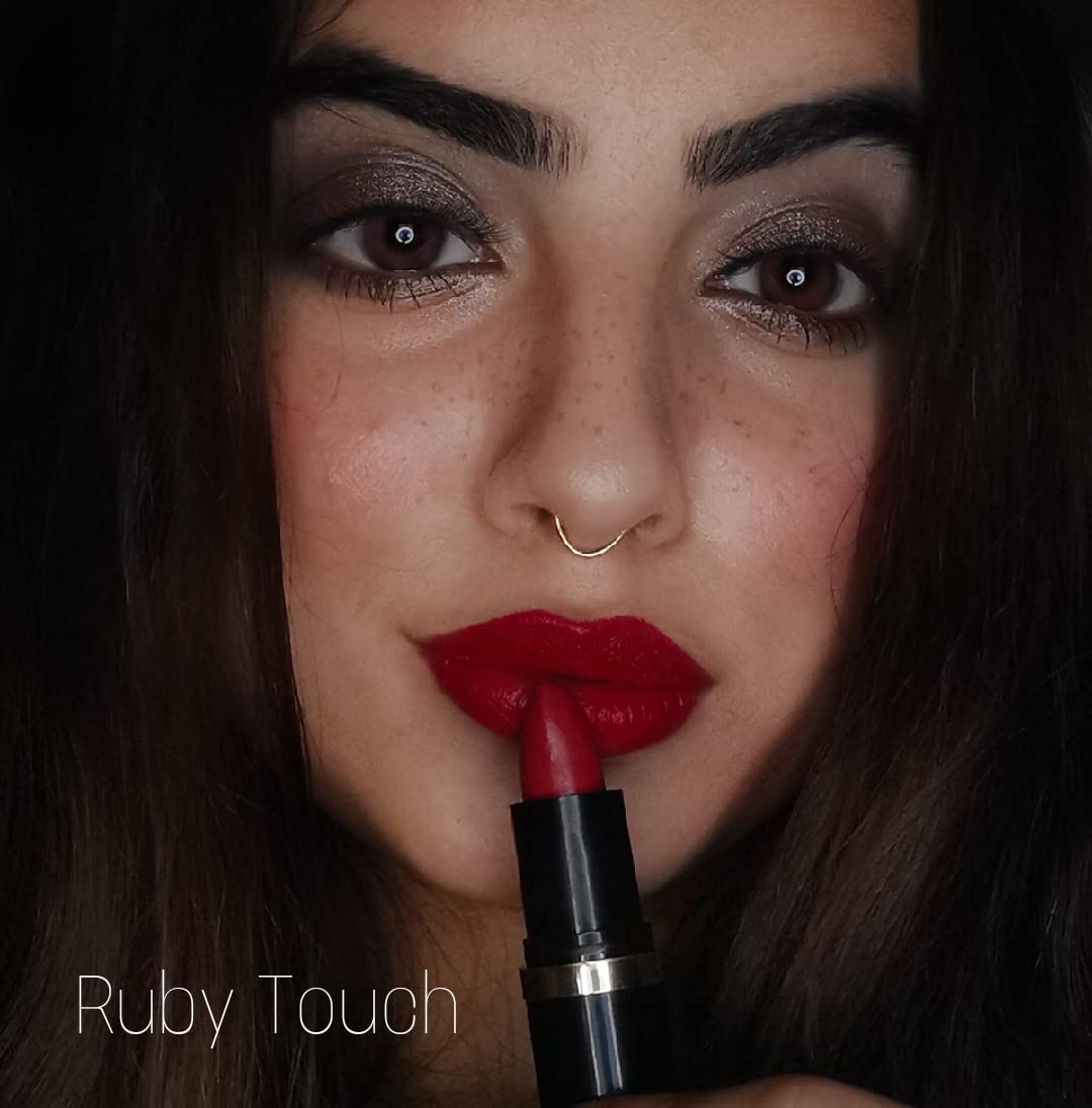 Iba Pure Lips Moisture Rich Lipstick for Women- A65 Ruby Touch, 4g | High Glossy, Creamy Finish & Smooth Texture| Hydrated Lips | Enriched with Vitamin E, Coconut Oil & Shea Butter | Intense Colour & Highly Pigmented | Lip Makeup