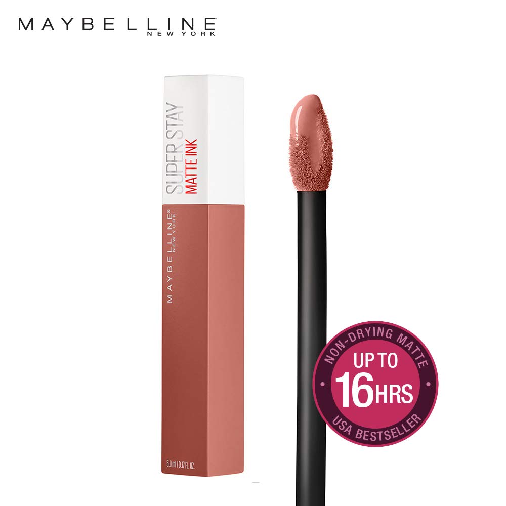 Maybelline New York Super Stay Matte Ink Liquid Lipstick, 65 Seductress, 5ml And Maybelline New York Baby Lips Lip Balm, Pink Lolita, 4g