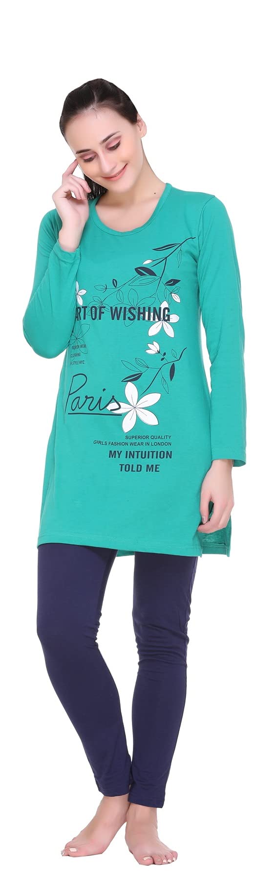 In Love Women's  Long Knee Length Night Wear Tshirts