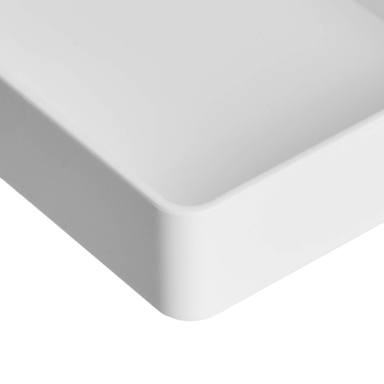 Basics Rectangular Plastic Desk Organizer, Half Accessory Tray, White