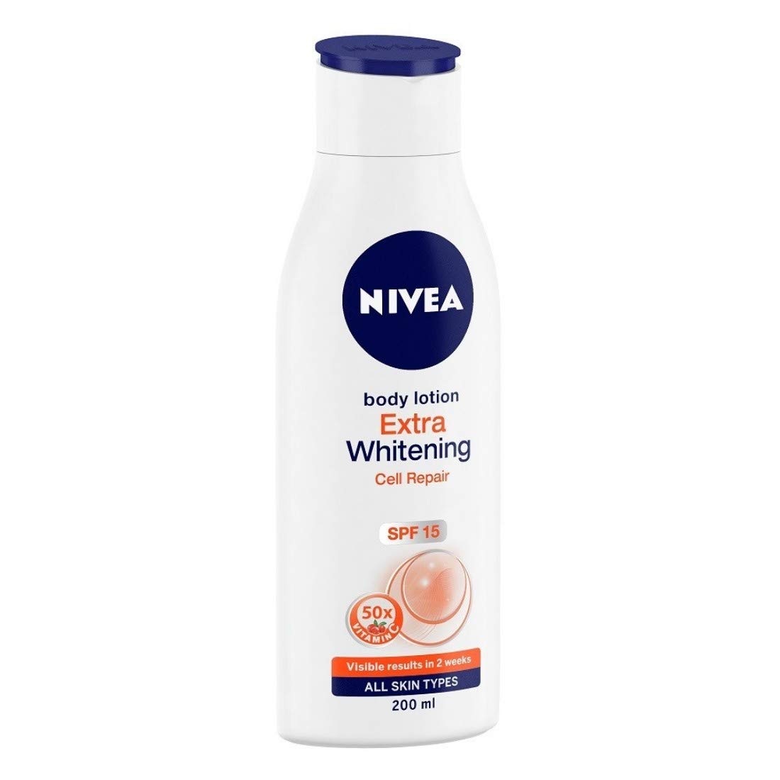 Nivea Body Lotion, Extra Whitening Cell Repair SPF 15, For All Skin Types, 400ml & Body Extra Whitening Body Lotion, 200ml