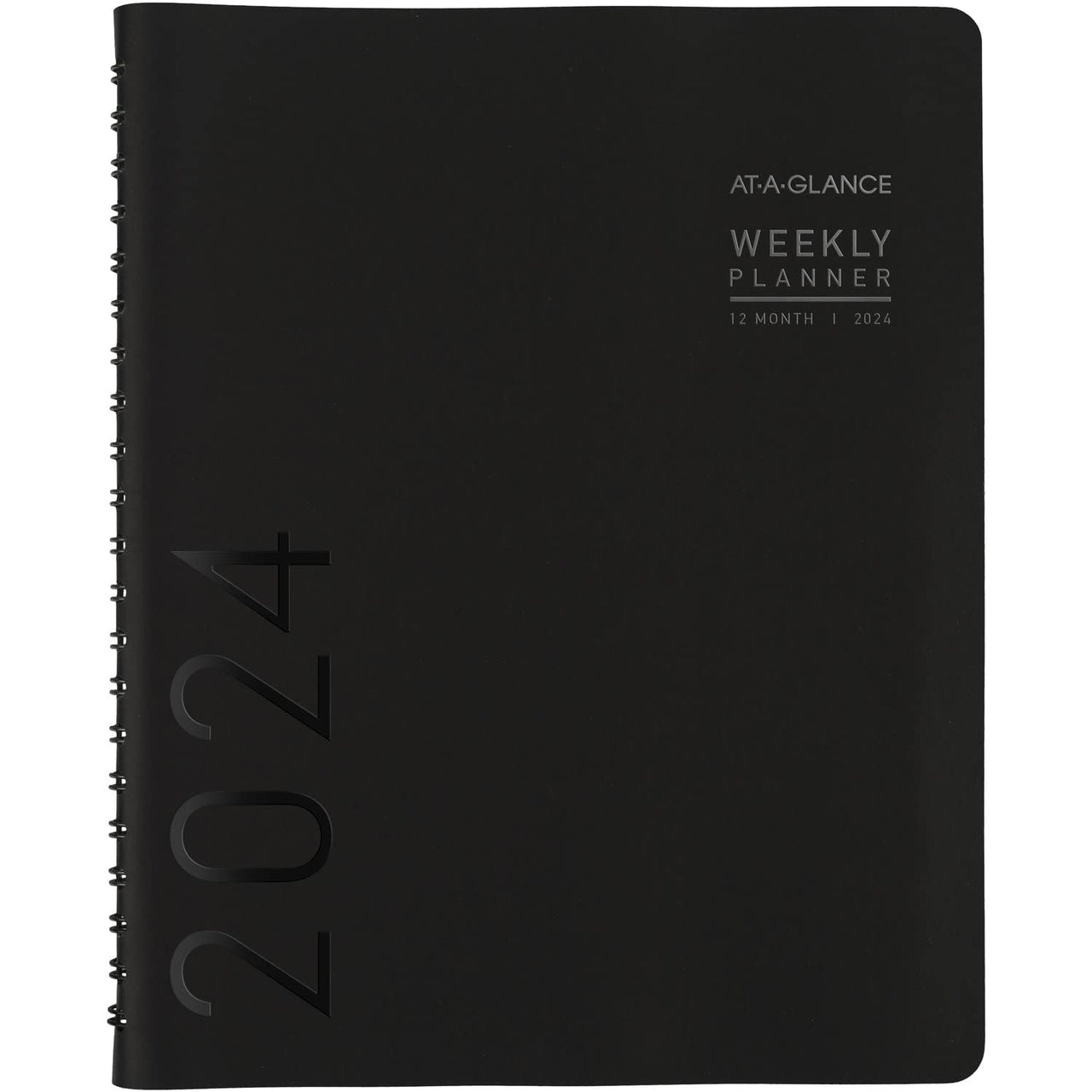 AT-A-GLANCE 2024 Weekly & Monthly Planner, Half-Hourly Appointment Book, 8-1/4" x 11", Large, Monthly Tabs, Pocket, Contemporary, Black (70950X0524) 2024 New Edition