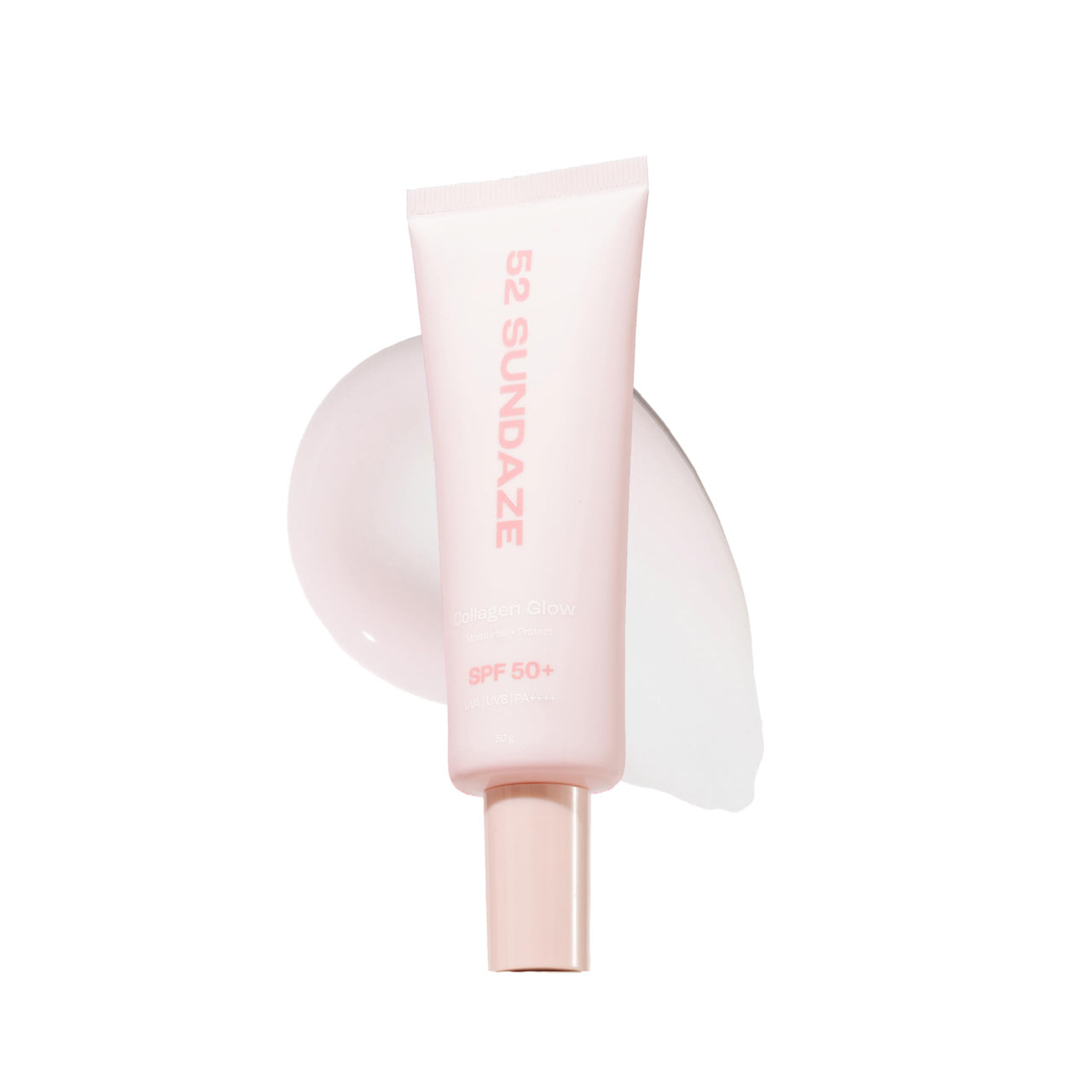 52 Sundaze Collagen Glow SPF50 Sunscreen Cream for Face | SPF 50+ PA++++ Sunscreen | Invisible Sun Screen | Broad Spectrum | For Oily & Dry Skin | No White Cast | Men & Women | 50 g