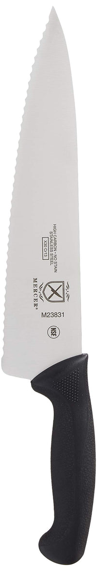 Mercer Culinary M23831 Millennia Black Handle, 10-Inch Wavy Edge, Chef's  Knife 10