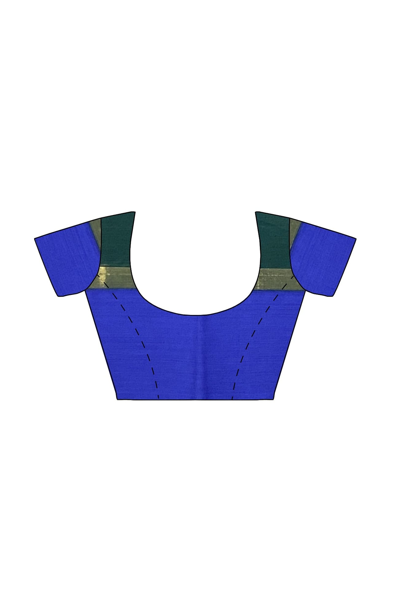 SENSAN Women’s Handloom Kanchi Cotton Saree with Blouse Piece [SKU:430] Light Beige×Navy Blue