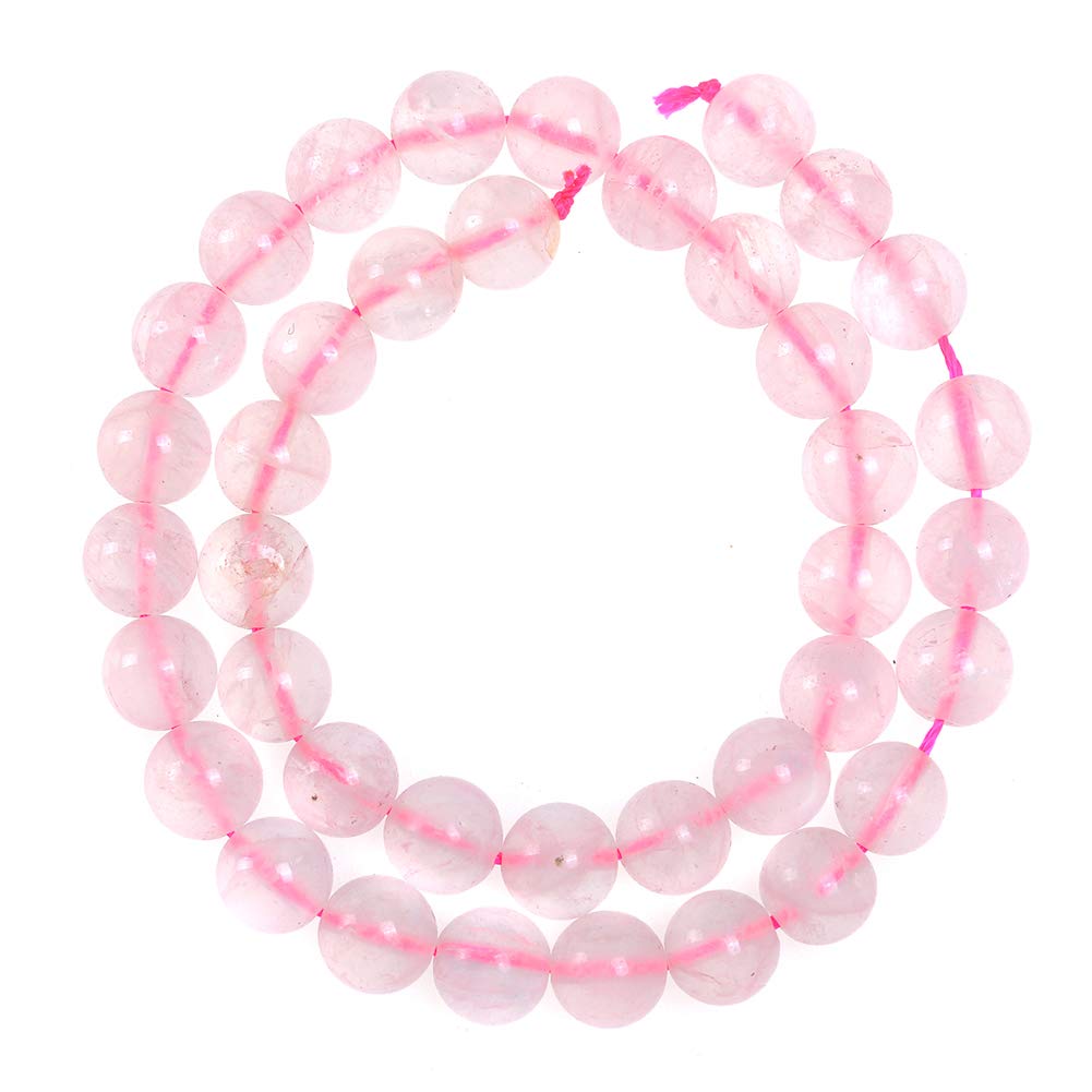 Natural Stone Beads 10mm Rose Quartz Gemstone Round Loose Beads Crystal Energy Stone Healing Power for Jewelry Making DIY,1 Strand 15"