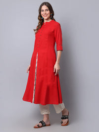 Pistaa's  Women Cotton Printed Cut Regular Kurta