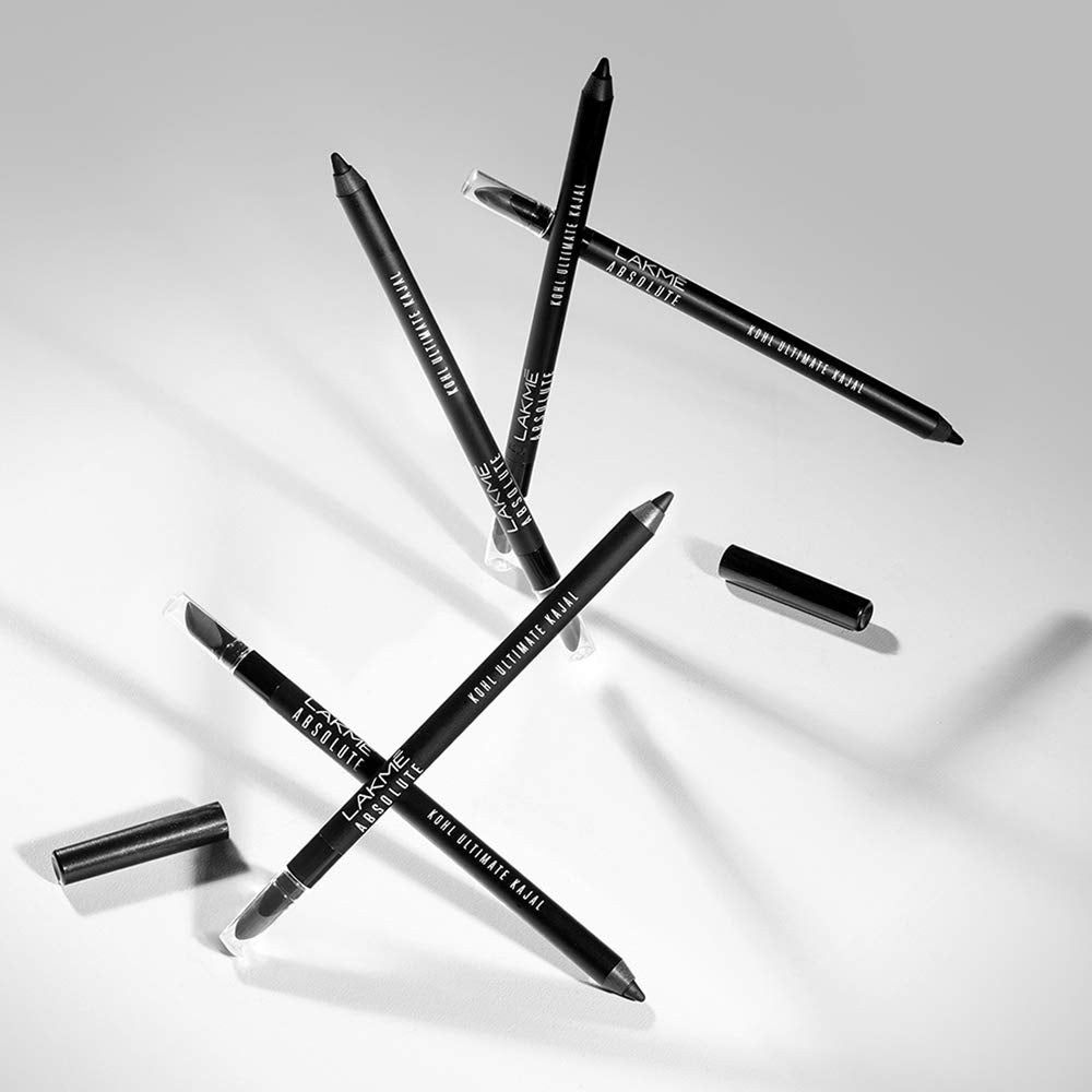 Lakmé Absolute Ultimate Opaque Kohl Kajal Pencil, Black, Water Resistant, Lasts Upto 16 Hrs, 1.2 G