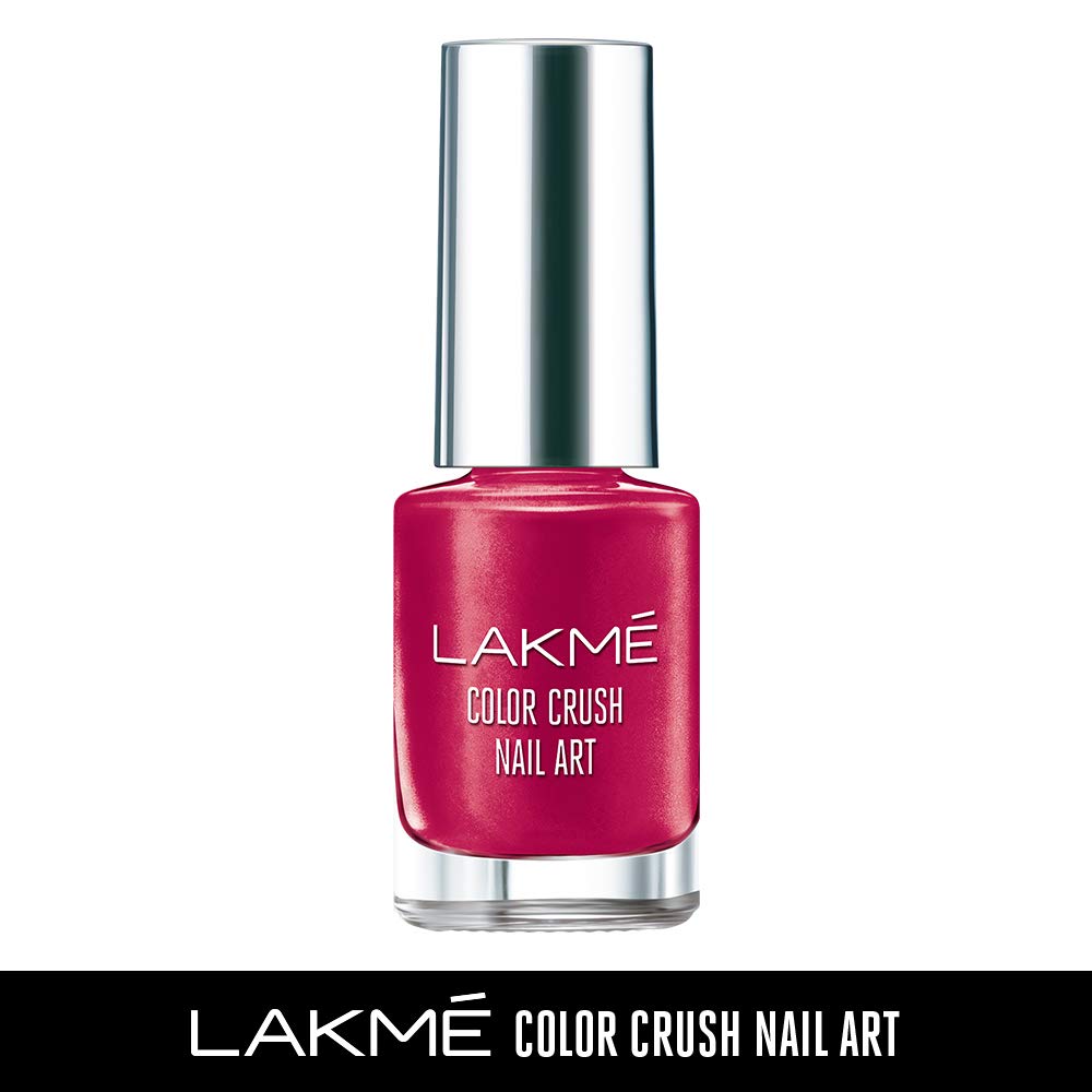 Lakmé Eyebrow Pencil, Black, 1.2g & Lakmé Color Crush Nailart, M5 Burgundy, 6 ml