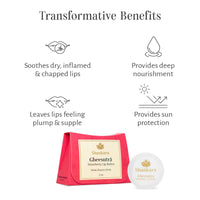 Shankara Gheesutrā Strawberry Lip Butter, Ayurvedic Lip Balm for Soothing Dry, Inflamed, and Chapped Lips - Nourishment, Moisturizing, and Hydration up to 12 Hours - (Pack of 1) - 3ml
