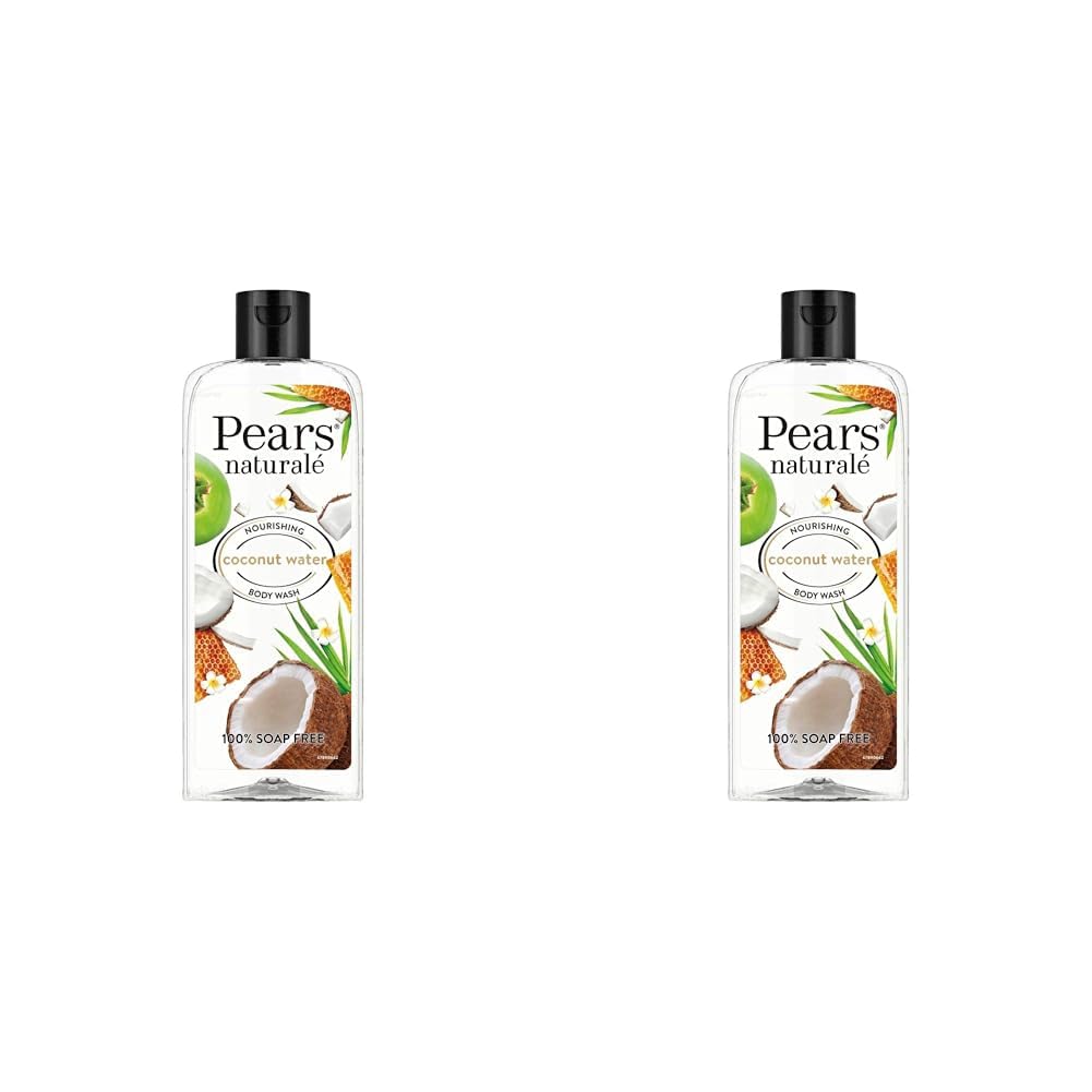 Pears Naturale Nourishing Coconut Water Body Wash 250 ml, 100% Natural Ingredients, Liquid Shower Gel with Honey for Glowing Skin - Paraben Free (Pack of 2)
