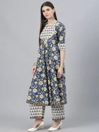 rytras Women's  Rayon Printed Anarkali Kurti with Palazzos Pant and Dupatta Set