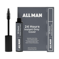 ALL MAN 24-Hours Instant Grey Cover, Temporarily Cover Grey Hair, Sweat & Waterproof | Beard & Short Hair | Natural Black | 10g