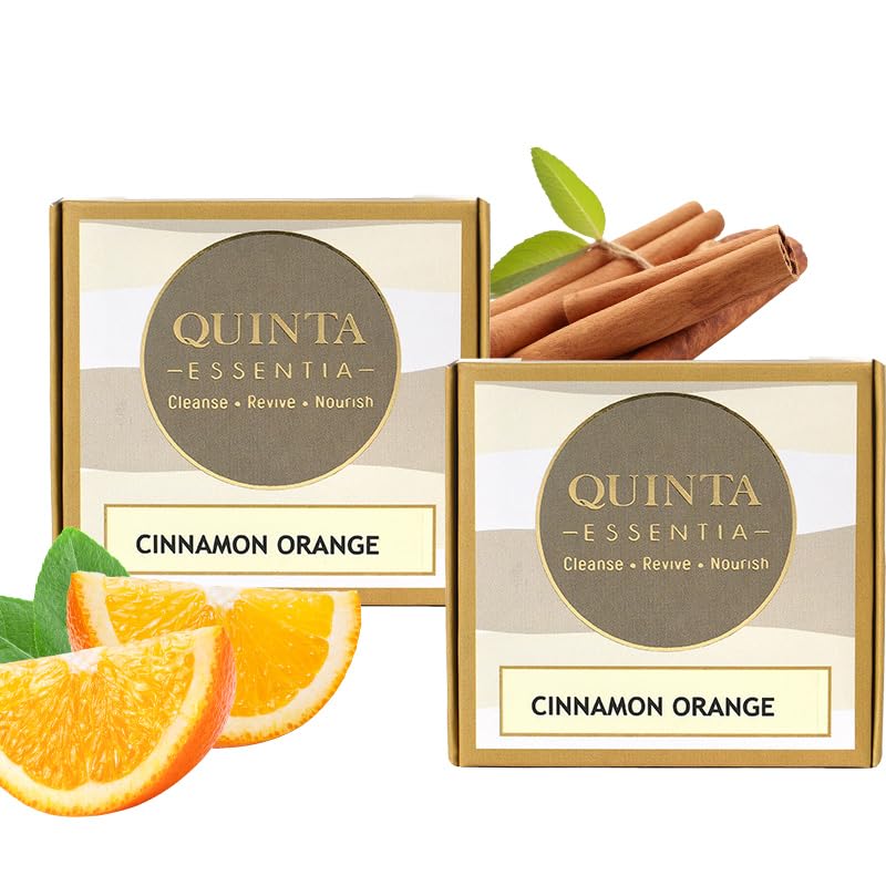 Quinta Essentia Organic Natural Cold Processed Bathing Soap with Cinnamon Orange for Brightening, Glowing & Nourishing Skin, Remove Dead Skin & Tanning 100gms (Pack of 2)