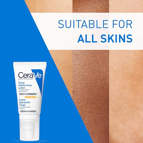 CeraVe AM Facial Moisturizing Lotion For Normal to Dry Skin (52ml) - Broad Spectrum SPF 30 Sunscreen | Non-Comedogenic, Paraben-Free And Fragrance-Free Lotion