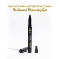 OCEGLOW-Powerful Marine Extracts Smoky Drama Black Matte Kajal Pencil For Women | 24Hr Long-Lasting Kajal Pencil | Versatile, Water-Proof And Smudge-Proof| - 1.8Gm