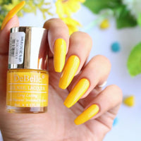 DeBelle Gel Nail Finish Polish Caramelo Yellow(Yellow), 8 Ml - Enriched With Natural Seaweed Extract, Cruelty Free, Toxic Free