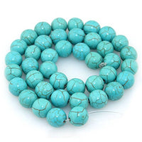 Asingeloo Howlite Turquoise Round Loose Beads Gemstone 15 Inch 6mm Crystal Energy Stone Healing Power for Jewelry Making
