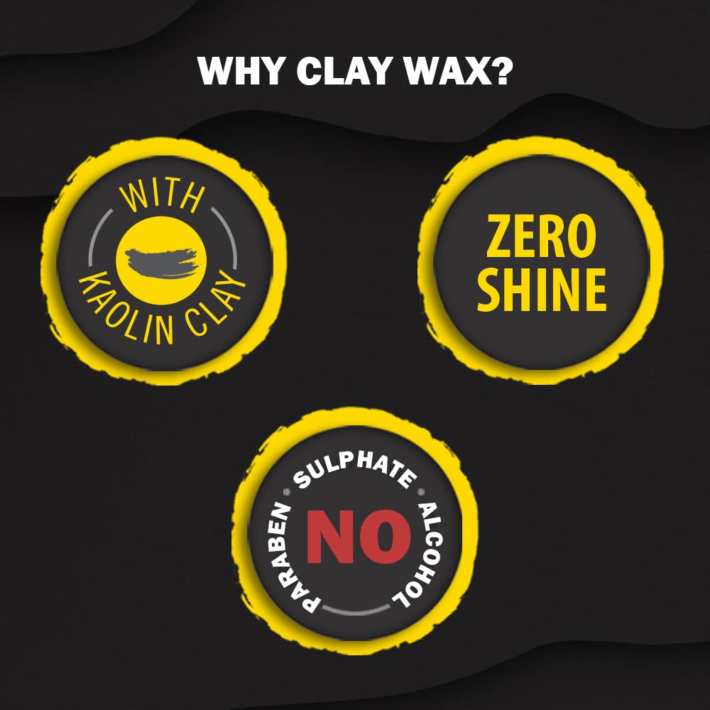 Set Wet Hair Wax For Men - Hair Clay Wax 60g| Strong Hold, Ultra Matte Finish, With Bentonite Clay, Restylable Anytime, Easy Wash Off| No Paraben, No Sulphate, No Alcohol