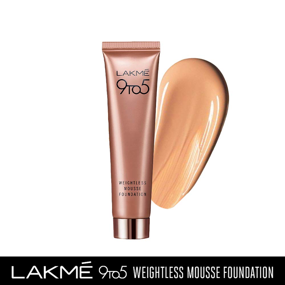 Lakmé 9 To 5 Weightless Mousse Natural Oil Full Coverage Foundation, Beige Vanilla, For All Skin 25G & 9 To 5 Flawless Matte Complexion Compact Powde, 8 G, 1 Count