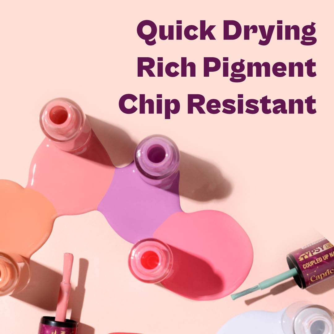 Typsy Beauty 2 In 1 Gel Nail Polish | Purple & Light Purple | Quick Drying | Glossy Finish | Long Lasting | Chip Resistant |10 ml