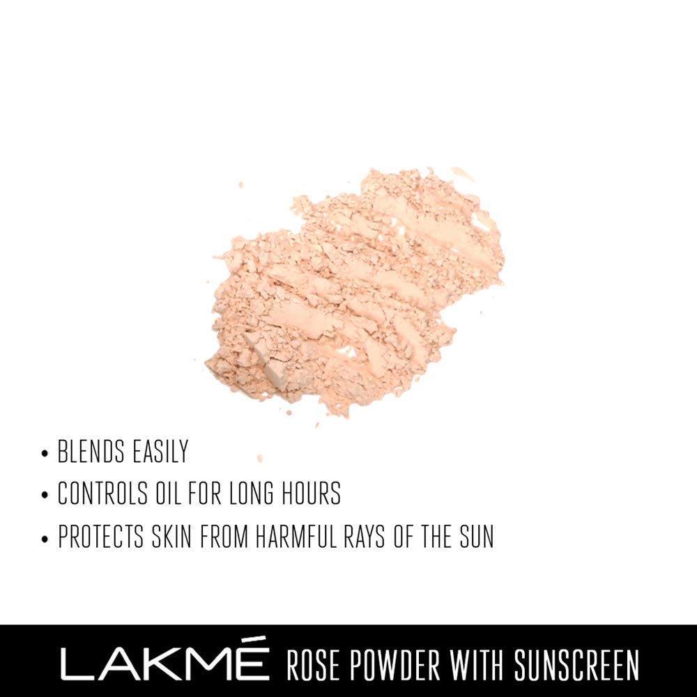 Lakmé Rose Loose Face Powder, Matte Finish & Poreless Look, Oil Control & Sun Protection For Long Hours, Suitable for oily skin, Soft Pink, 40g (Pack of 2)