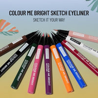 Swiss Beauty Colour Me Bright Matte finish Sketch Eyeliner with soft pen tip applicator | Quick Drying | Waterproof, smudge-proof eyeliner | Shade - Black Beauty, 0.7ml