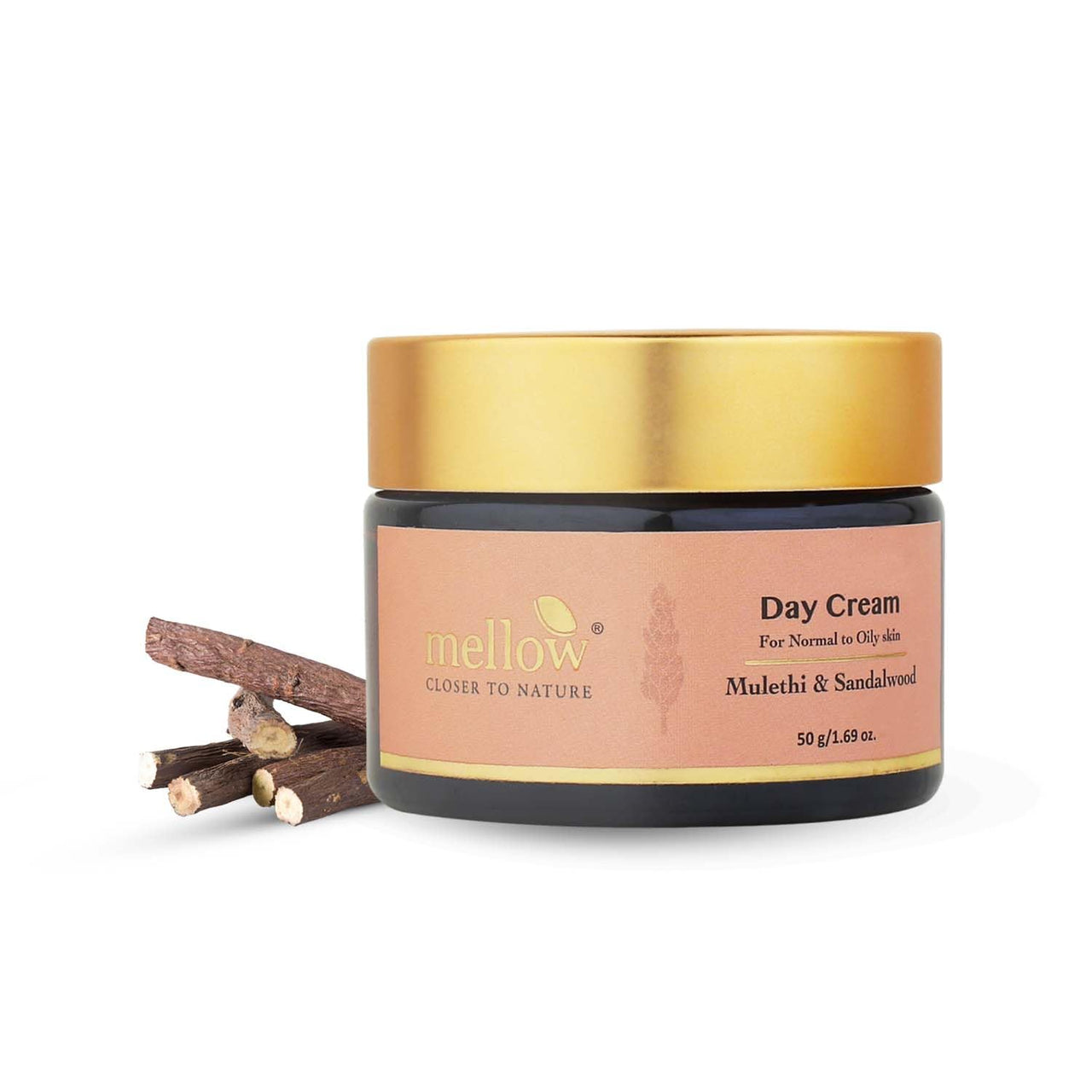 Mellow Mulethi & Sandalwood Day Cream | Lightweight Moisturizer for Oily & Normal Skin | Brightens, Hydrates & Protects from UVA/UVB | Non-Greasy, Fast-Absorbing | 50gm