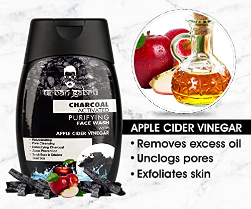 Urbangabru Combo - Peel Off Mask (60 Gm) for Remove Blackheads & Whiteheads and Anti Pollution Charcoal Face Wash (120 Gm) for Deep Pore Cleaning - Face Care Kit
