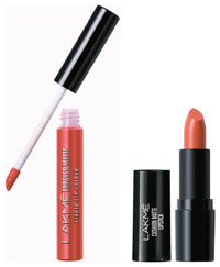 Lakmé Forever Matte Liquid Lip Colour, Orange Tango, 5.6 Ml & Cushion Matte Lipstick, Orange Blossom, 4.5 G