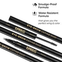 Insight Cosmetics Eyebrow Define Duo (2 in 1) | Eyebrow Tinted Gel with a slim, precise Spoolie | Long lasting, Smudgeproof & Water Resistent Formula | Semi Matte Finish | 2.5 g (Brown)