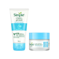 Simple Water Boost Hydrating Gel Creme, 50 g & Skin Quench Sleeping Creme| 100HR Hydration |For Dry Skin Type|Tested on most Sensitive Skin, 40 g