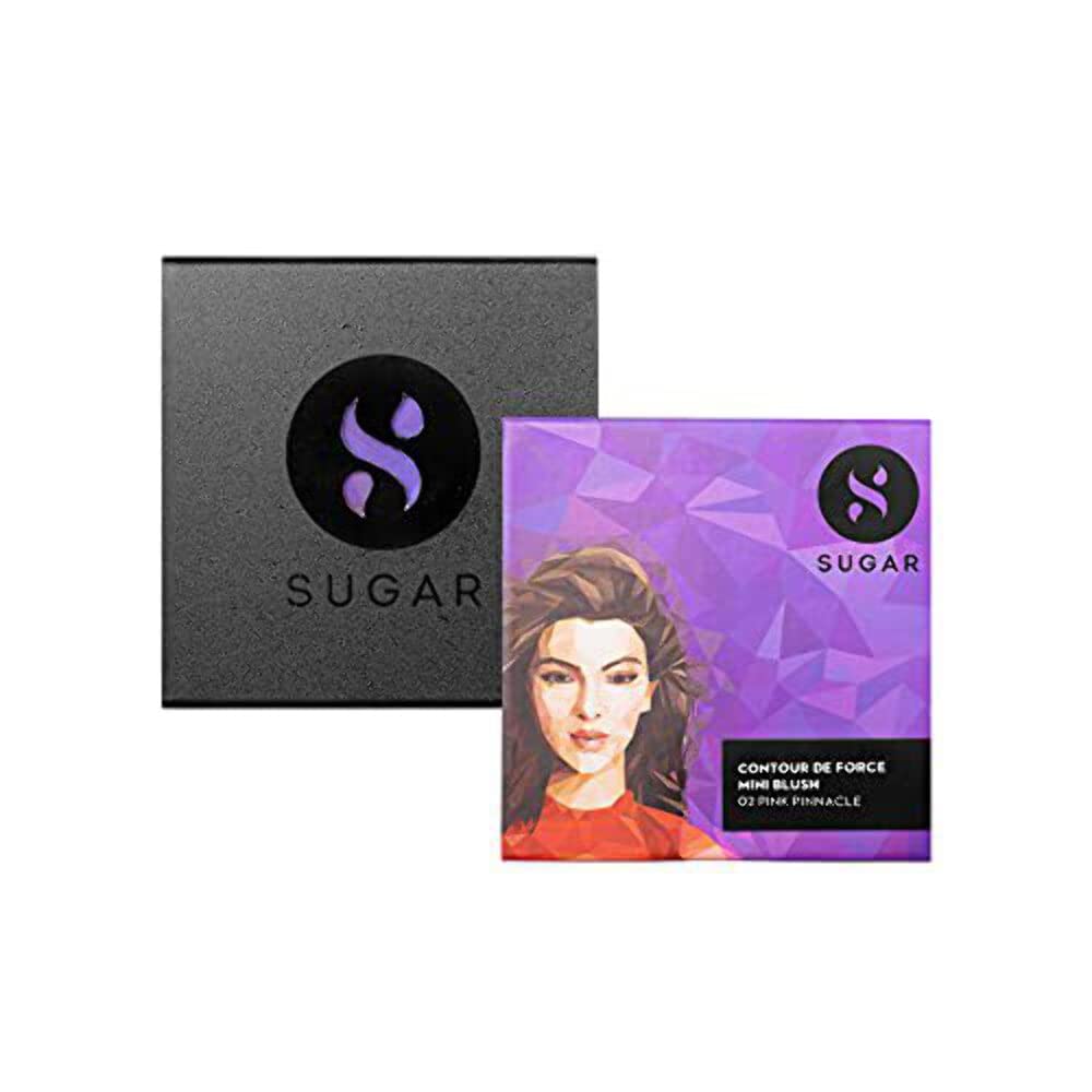 SUGAR Cosmetics Contour De Force Mini Blush for Face | Face Blusher for Face Makeup | Smooth Texture | Matte & Blendable | Paraben & Cruelty Free | 4gm | 02 Pink Pinnacle (Deep Rose Blush)