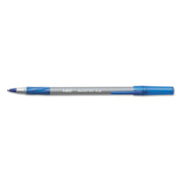 BIC Round Stic Grip Xtra-Comfort Fine Ball Point Pen, Blue, 12 Pack