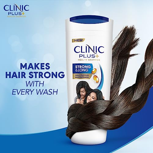 Clinic Plus Strong & Long Shampoo 355Ml, With Milk Proteins & Multivitamins For Healthy And Long Hair - Strengthening Shampoo For Hair Growth