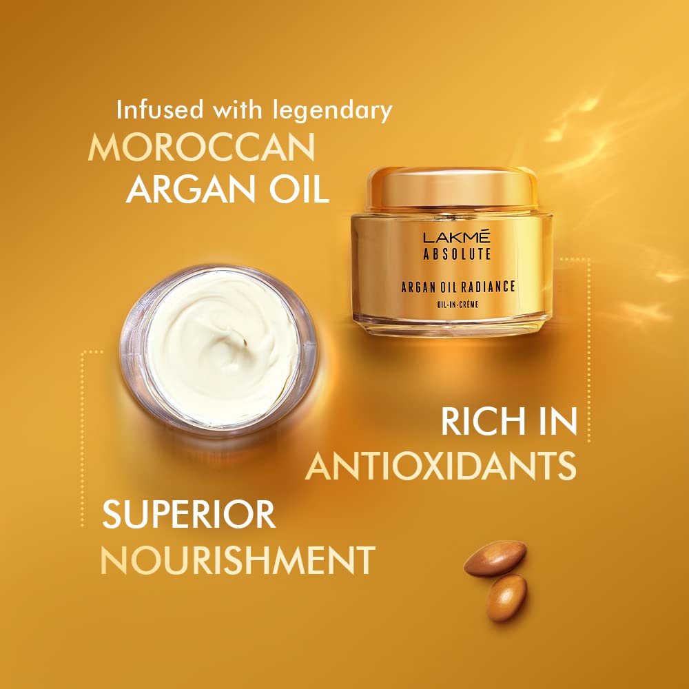 Lakmé Absolute Argan Oil Radiance Overnight Oil-In-Creme, 50 g