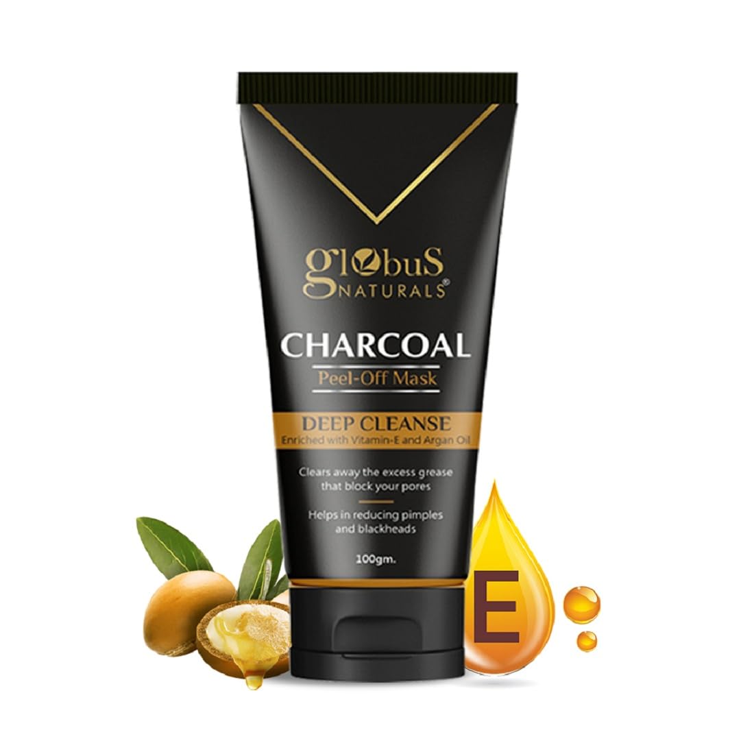 Globus Naturals Anti Pollution & Anti Acne Charcoal Peel Off Mask, Detoxifying Face mask, Fights Pollution and De-Tans skin, For Men with Oily & Acne Prone Skin, 100 gms, Pack Of 1