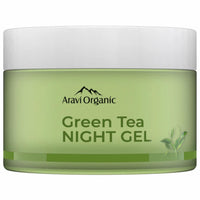 Aravi Organic Green Tea Night Gel Moisturizer - For Overnight Hydration - For Anti-Aging Oil Free Gel Moisturizer -For Men & Women - 50 gm