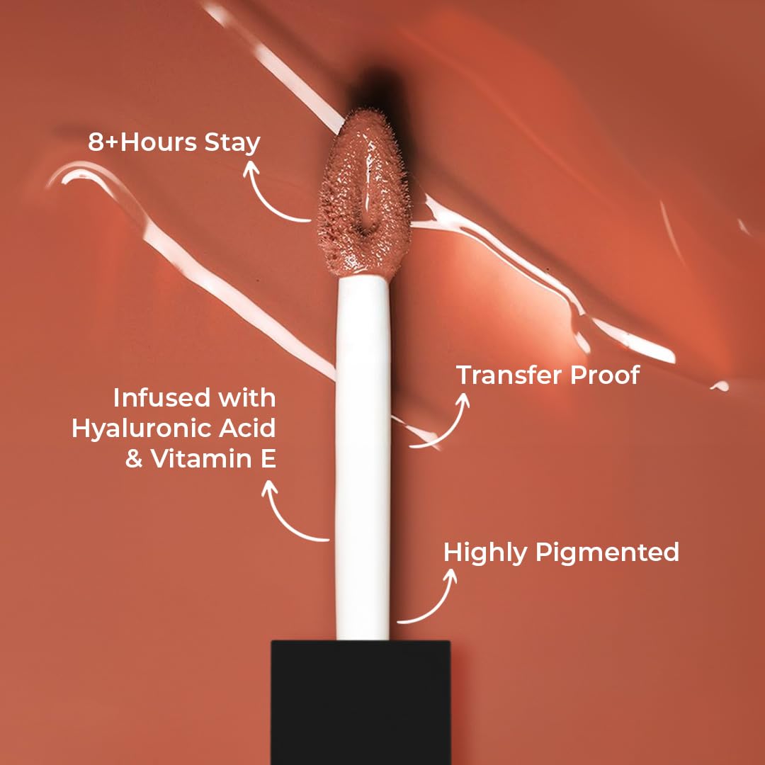 SOKU Always Kissable Long-Lasting Matte Liquid Lipsticks for Women Waterproof, Smudge-Proof | Lightweight Vegan Formula with Vitamin E | Smooth Application, Rich Colour (Smooch Off-10) - 4.5 ml