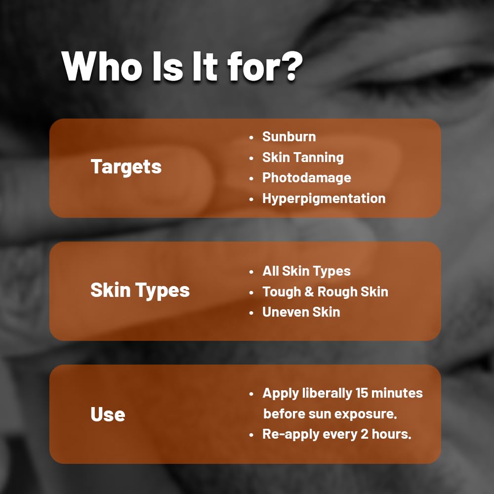 Hivado Men’s Sunscreen SPF 50 PA++++ | No White Cast, Prevents Sun Tan | Lightweight, Non-Greasy, Hydrating & Brightening Formula | UVA + UVB Broad Spectrum Sun Protection | With Mimiskin™ | For All Skin Types | 50ml